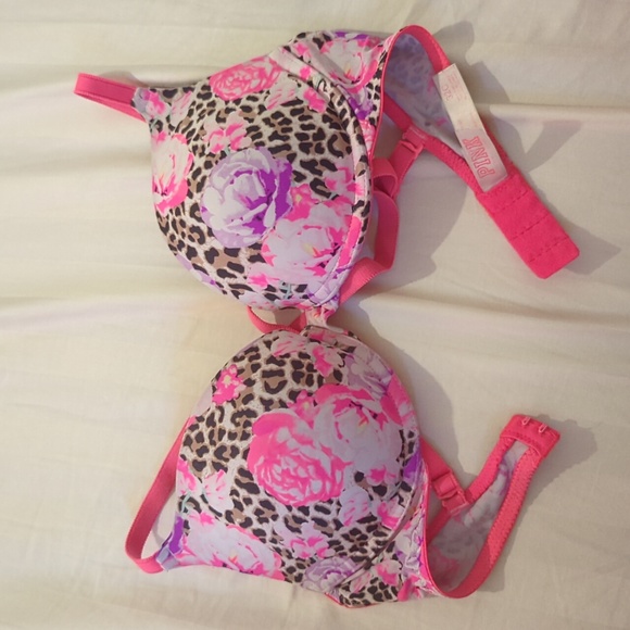 Victoria secret bra pink floral cheetah print - Picture 1 of 5